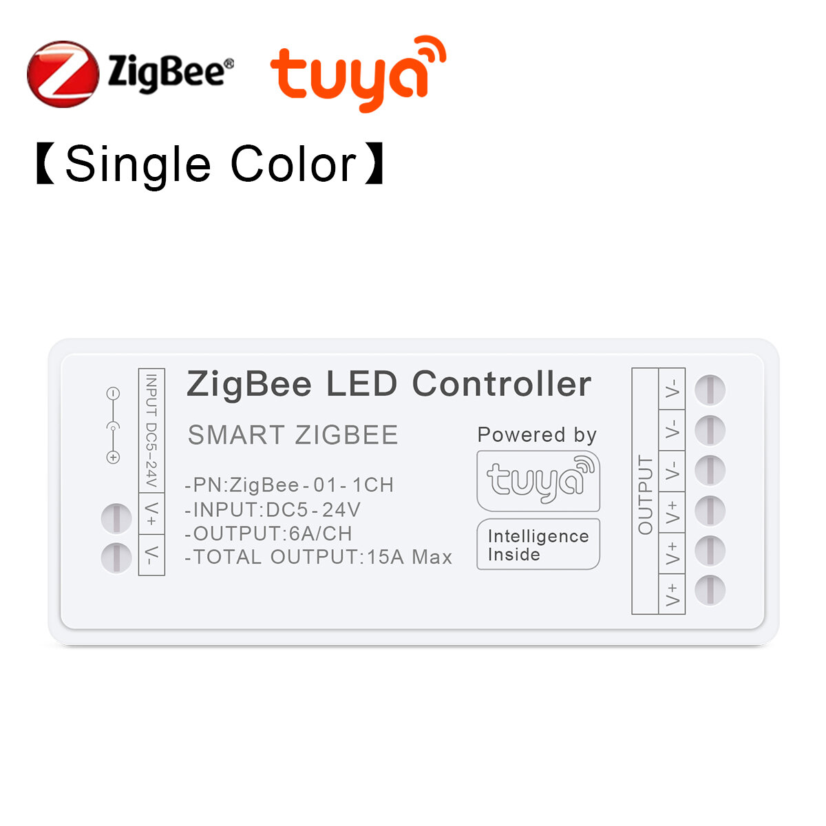 Zigbee 3.0 CCT RGBW LED Strip Tuya RGB Controller WiFi Smart Light Dimmer Switch Dimmable Voice Control DC12V~24V LED Controller