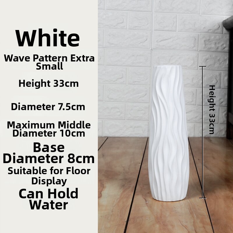 Modern Minimalist Black White Ceramic Floor Standing Flower Vase Nordic European Style Dried Flower Arrangement Living Room Decorative Item