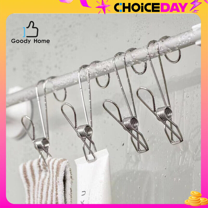 Goody Home ตัวหนีบสแตนเลส U201 หนีบกับไม้แขวนเสื้อหรืออุปกรณ์อื่น ๆ เพื่อแขวน จำหน่ายเป็น อัน ราคา 15 บาท*ส่งฟรี