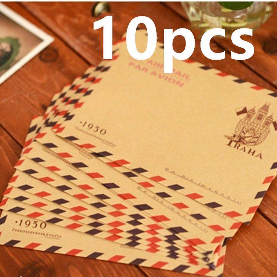 10 Pcs 9.7*7.5cm Retro Popular Envelope Postcard Letter Durable Kraft Stationery Storage Paper School Supplies
