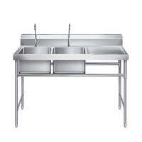 QIUZHISE | Thickened 304 Stainless Steel Non-standard Commercial Wash Basin with Platform