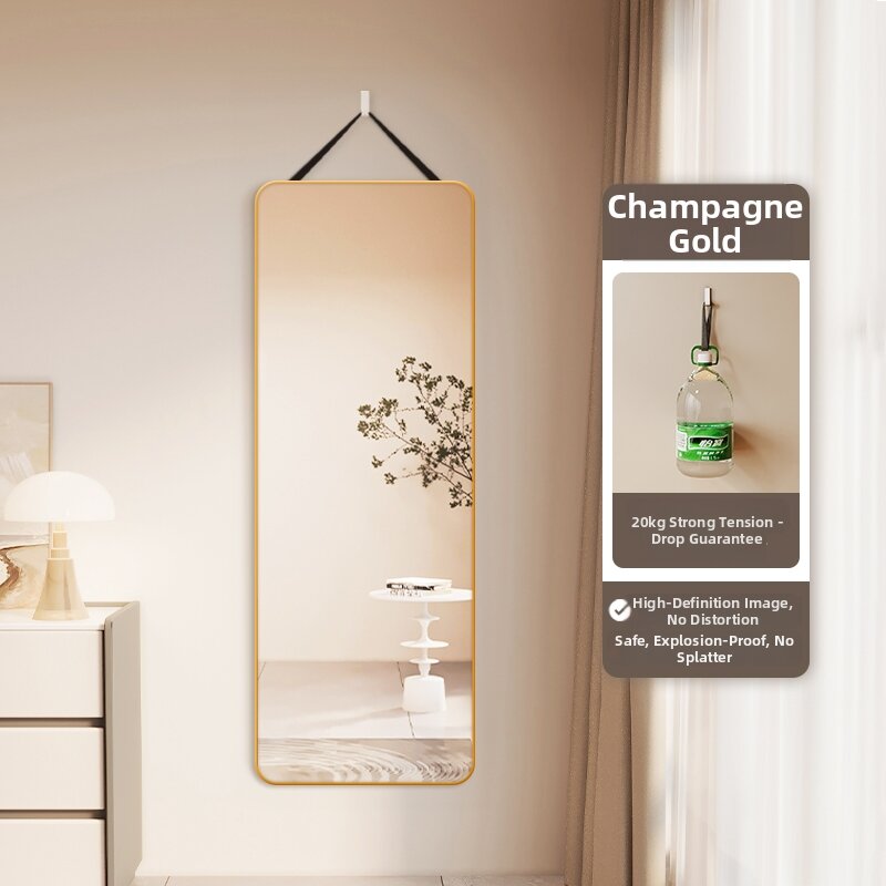 Self-Adhesive Wall Hanging Glass Full-Length Mirror