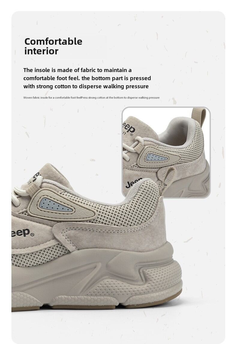 Jeep Breathable Mesh Soft Bottom Thick Bottom Dad Shoes Women's 2025 New Summer Lightweight Casual Sports Shoes · v8