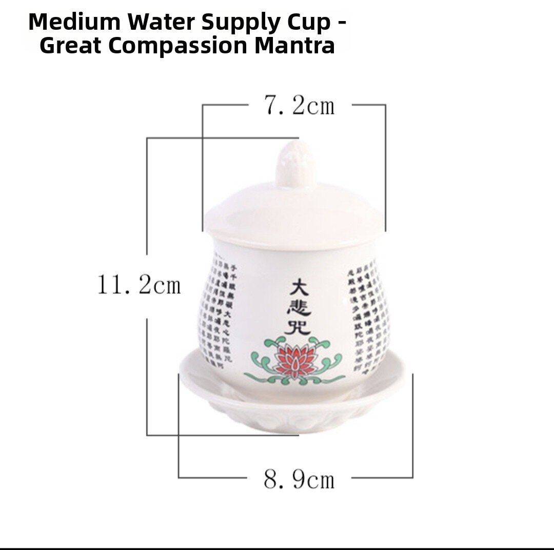Large Size Compassion Water Cup Home Buddha Hall Pure Water Cup Guanyin Lotus Cup Ceramic Tea Cup Buddhist Ceremonies Supplies