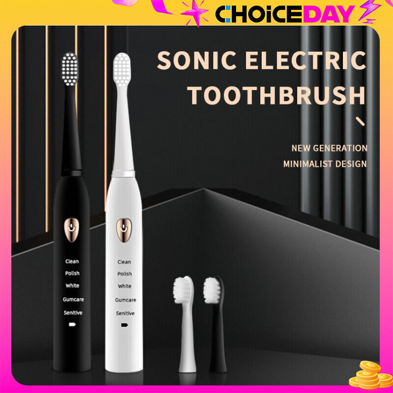 Smart Timing Electric Toothbrush with 4 Brush Heads, USB Charging