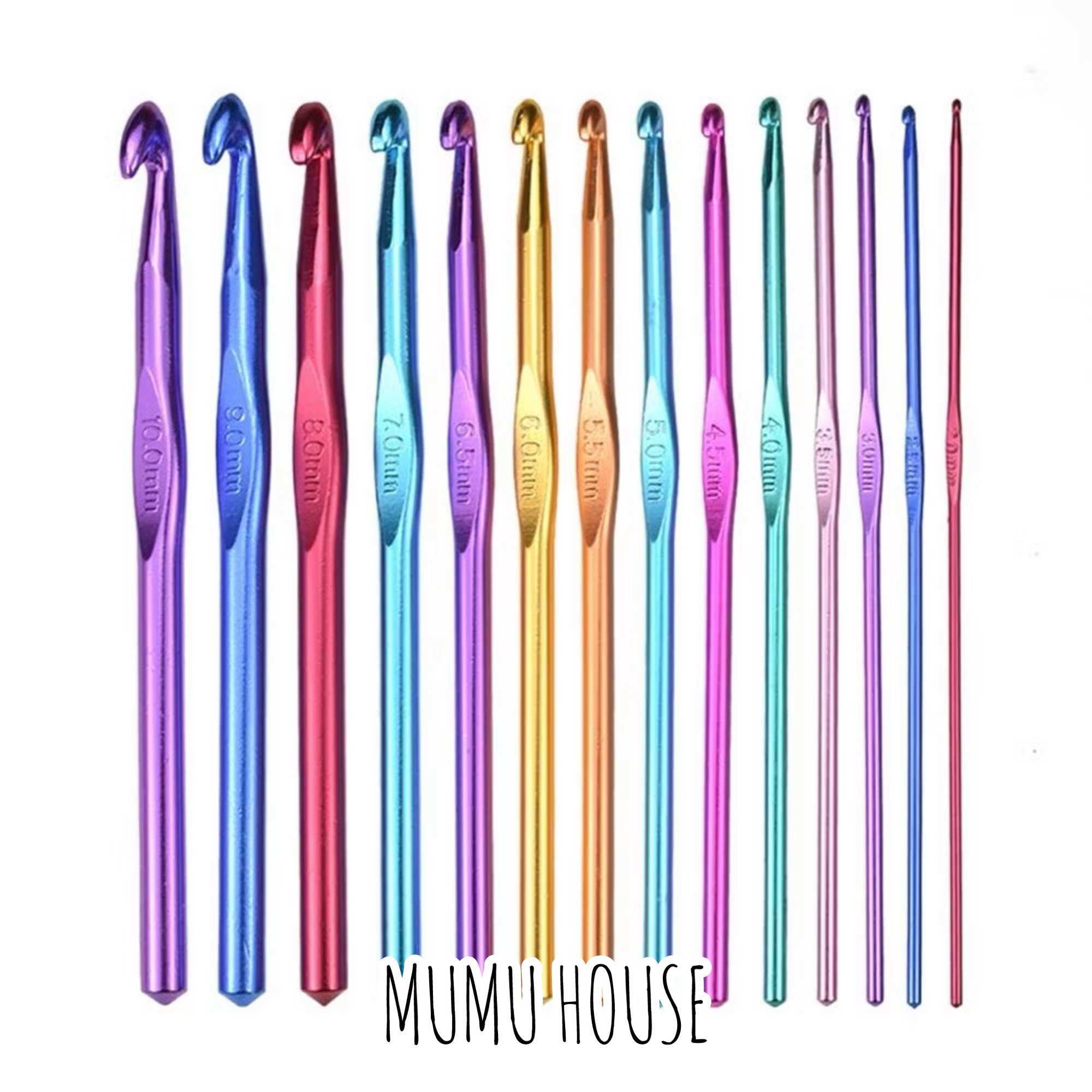 【SG Ready Stock】 Craft Yarn Metal/Silicon Handle Crochet Hook Knitting Knit Needle 毛线编织工具 铝合金 钩针 单头钩针
