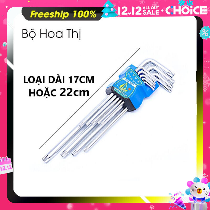 Bộ Lục Giác Đầu Hoa Thị 9 Chi Tiết Đa Năng, Lục Giác Đầu Bông - Làm Bằng Thép Cadivar Chịu Lực Siêu Bền Chắc