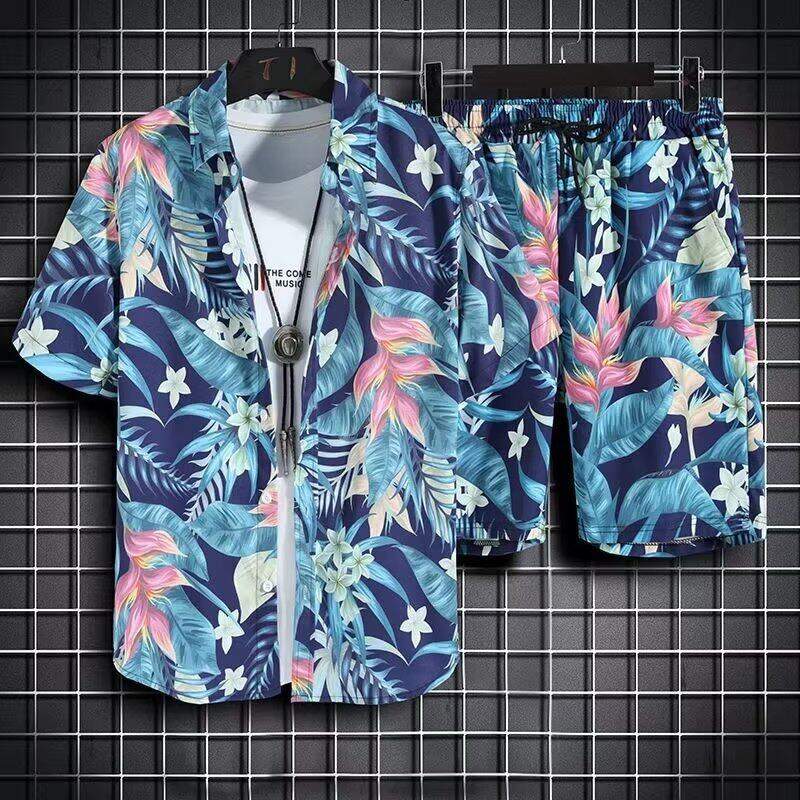 Áo Áo sơ mi áo vét Hawaii + quần short