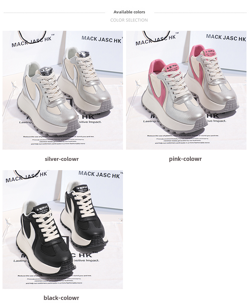 Hong Kong HK Agan Shoe 2025 Primavera Estate Nuove scarpe sportive traspiranti con tacco alto con plateau spesso da donna