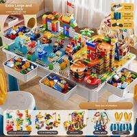 BABYSHOME | Multi-functional Building Block Table Toys for Kids 3+ Years Old