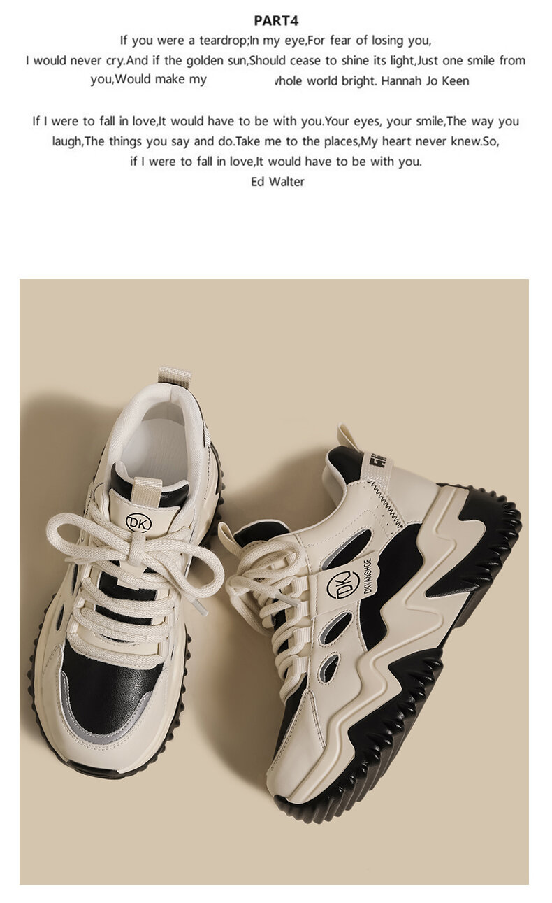 Women's High Top Dad Shoes Spring 2025 New Style Small Size White Hong Kong Style Splicing Thick Bottom Platform Casual Sports Shoes · v7