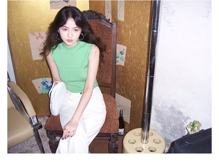 Wine Noon [Xixi] Hong Kong Style Retro Autumn High Waist Slim-Fit Wide-Legged Pants Micro-La Mop Pants White Denim Female · v2