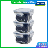 Glasslock | New Glasslock Square Glass Airtight Container 500ml 3-Piece Set