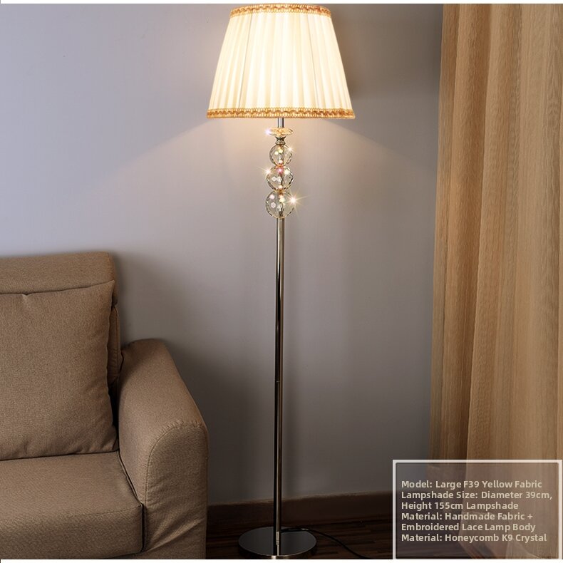 SIQUN | Remote Control Touch Dimmable Modern Minimalist Crystal Pendant Beaded Curtain Floor Lamp