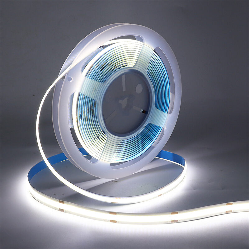 5V COB LED Light Strip 3AA Battery Powered Flexible Ribbon Diode 8MM High Density Linear Lighting Adhesive Tape Cabinet Lighting
