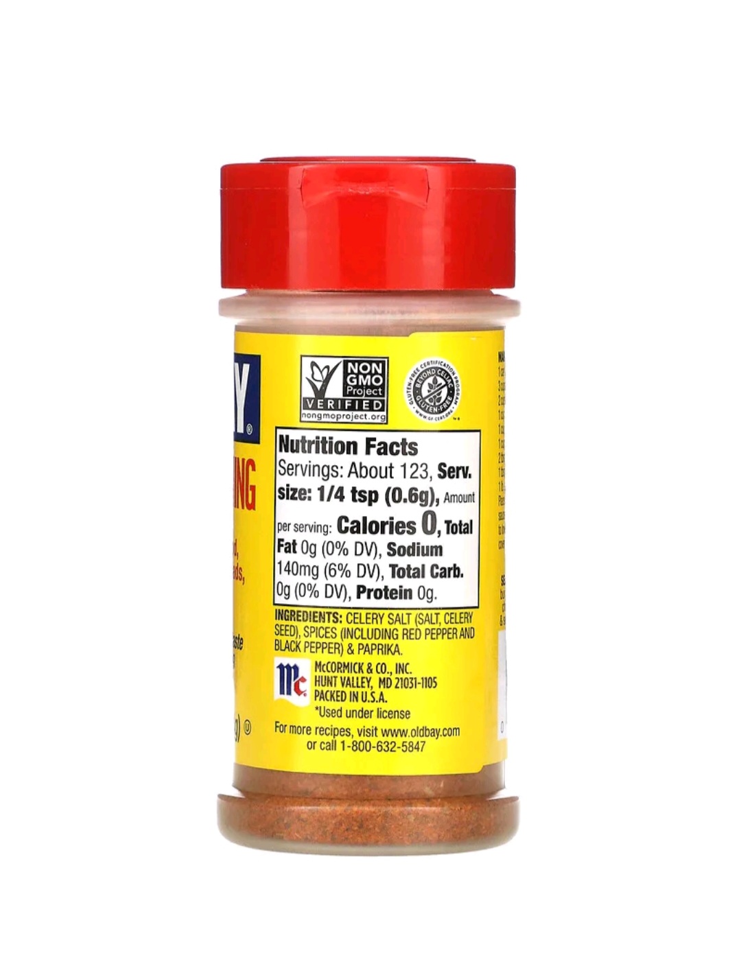 Old Bay, Classic Seasoning, 2.62 oz (74 g). 