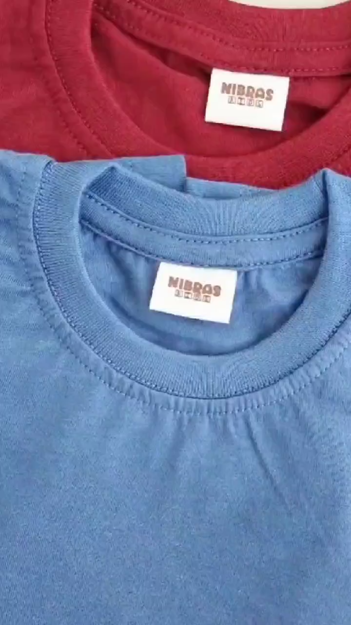 Nibras Kidswear | Kaos Anak Premium Unisex | Basic T-Shirt Lengan Pendek Katun Bambu Cotton Bamboo 1-12 Tahun