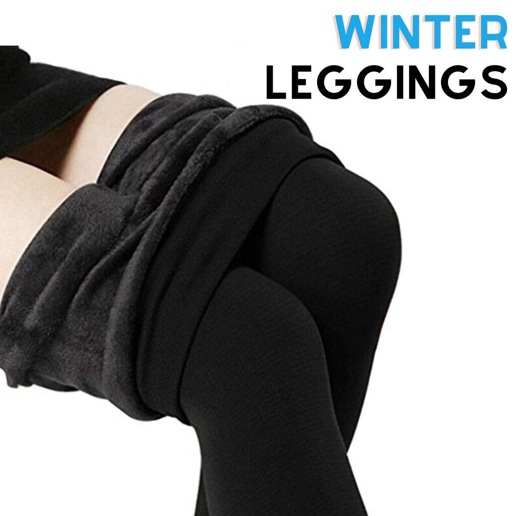 1PC Women Fashion Fur Brushed Stretch Fleece Lined Thick Tights Ladies  Autumn Warm Winter Pants Warm Leggings Black