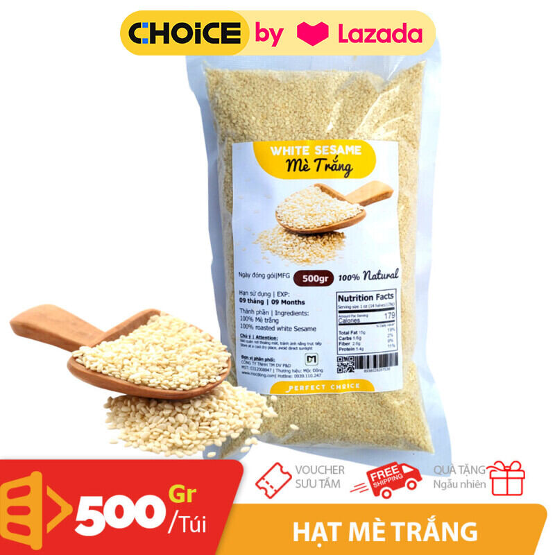 Túi 500gr hạt mè trắng hạt vừng trắng