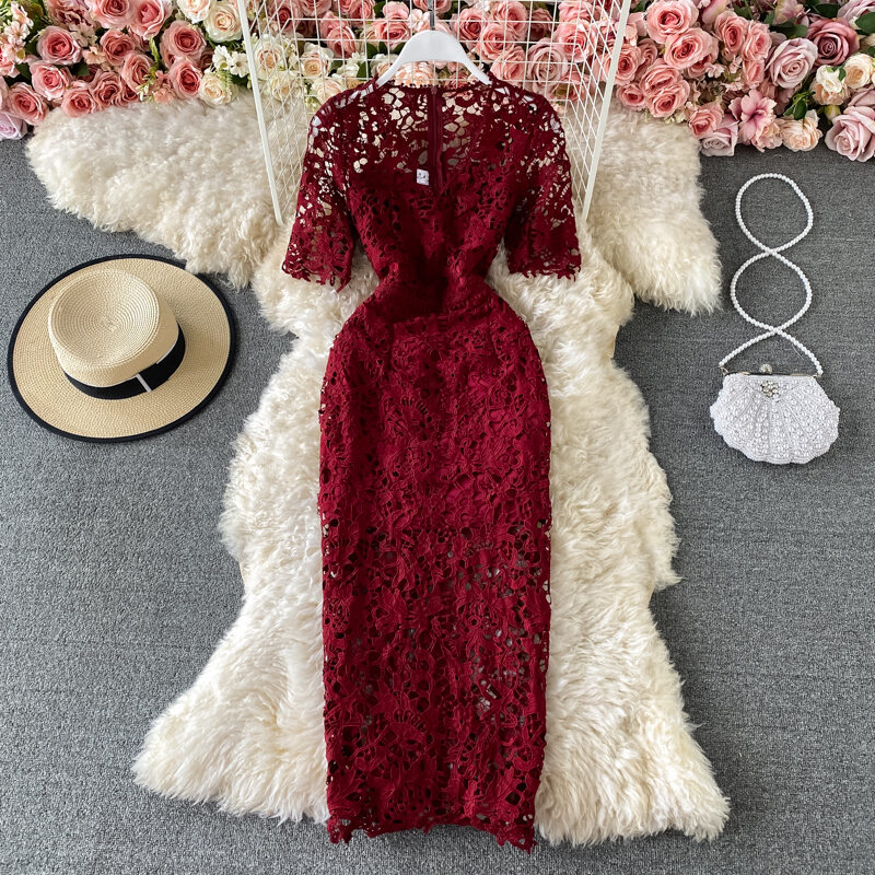 princess polly baby blue dress Red Lace Mini Dress – soniastradiottocouture