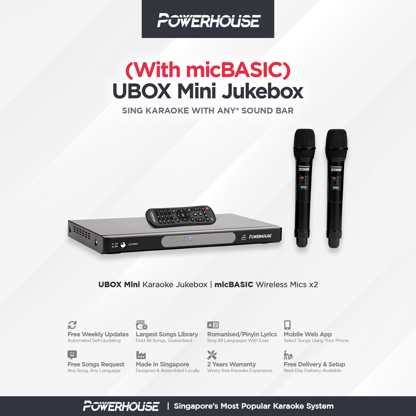 [SG] Powerhouse Home Karaoke System Jukebox (With Songs) KTV System ...