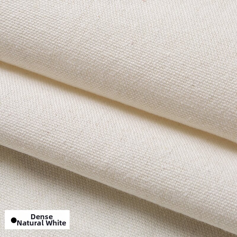Thick White Cotton Linen Fabric for DIY Projects