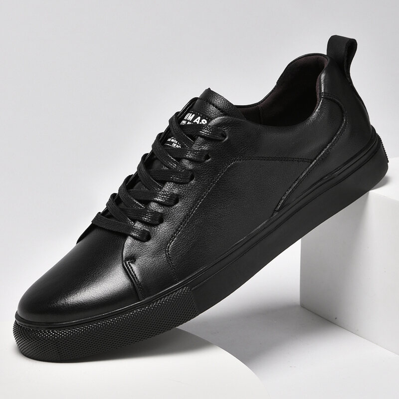 Fullgrain Leather White Shoes Men's Casual Suit Men's Shoes Korean Style Versatile Suit Shoes