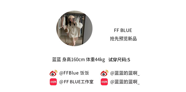 FF BLUE Summer Sunlight Cotton Embroidered Shirt Loose Short Sleeve Women's Casual Style round Neck Casual Fit Short Sleeve Top