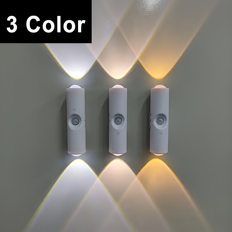 Smart Sensor Wall Light USB Rechargeable Motion Sensor Night Light LED Magnetic Spotlight for Bedroom Hallway Stairs