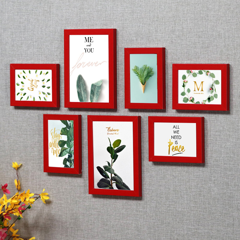 Modern Living Room Decor Picture Frame Wall Hanging Green Plant Scenery No Drilling Required