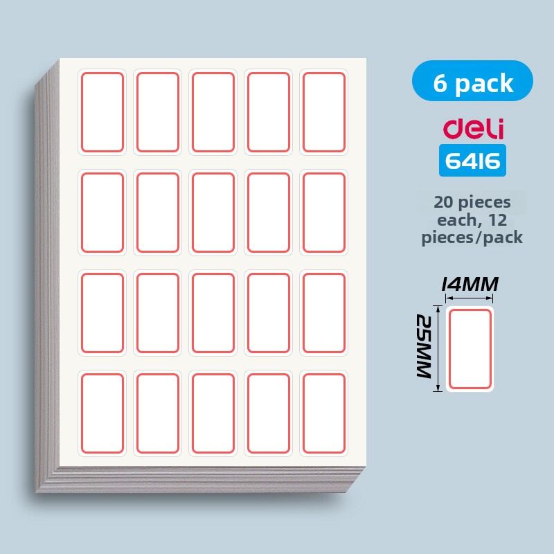 deli | Self-adhesive Waterproof Blank Label Paper for Handwriting Notes Name Tags Number Tags Price Stickers and Hand Account