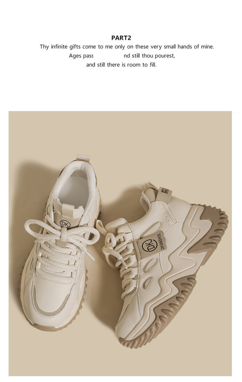Women's High Top Dad Shoes Spring 2025 New Style Small Size White Hong Kong Style Splicing Thick Bottom Platform Casual Sports Shoes · v7