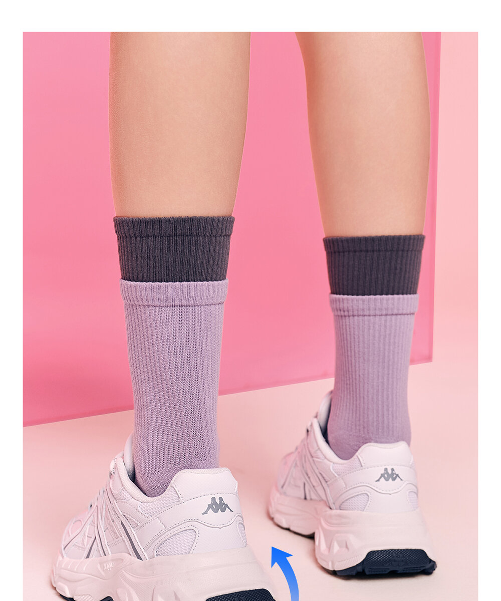 Kappa White Sport Shoes Women's Casual Thick Bottom Versatile Summer Shoes Fashionable Breathable Cross-Lace Synthetic Leather · v7