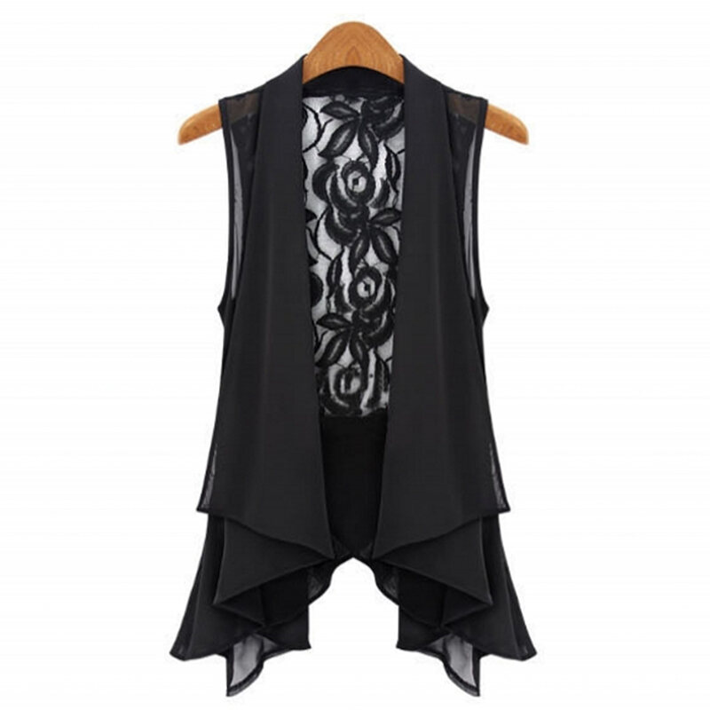 Women's Chiffon Vest Autumn and Summer Cardigan Outer Wear plus Size Casual  All-matching Sleeveless Outdoor Vest Thin Vest Waistcoat | Lazada Singapore