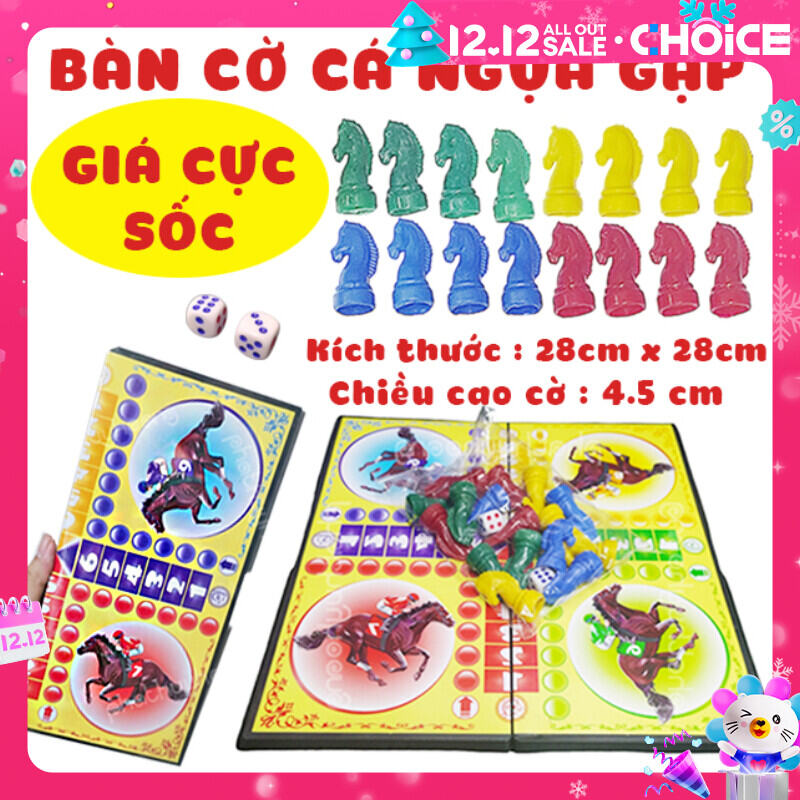 ( Ảnh thật 100%) Cờ cá ngựa bàn gập giá cực sốc , bàn cá ngựa boardgame kích thước 28cmx28cm - Phát Huy Hoàng