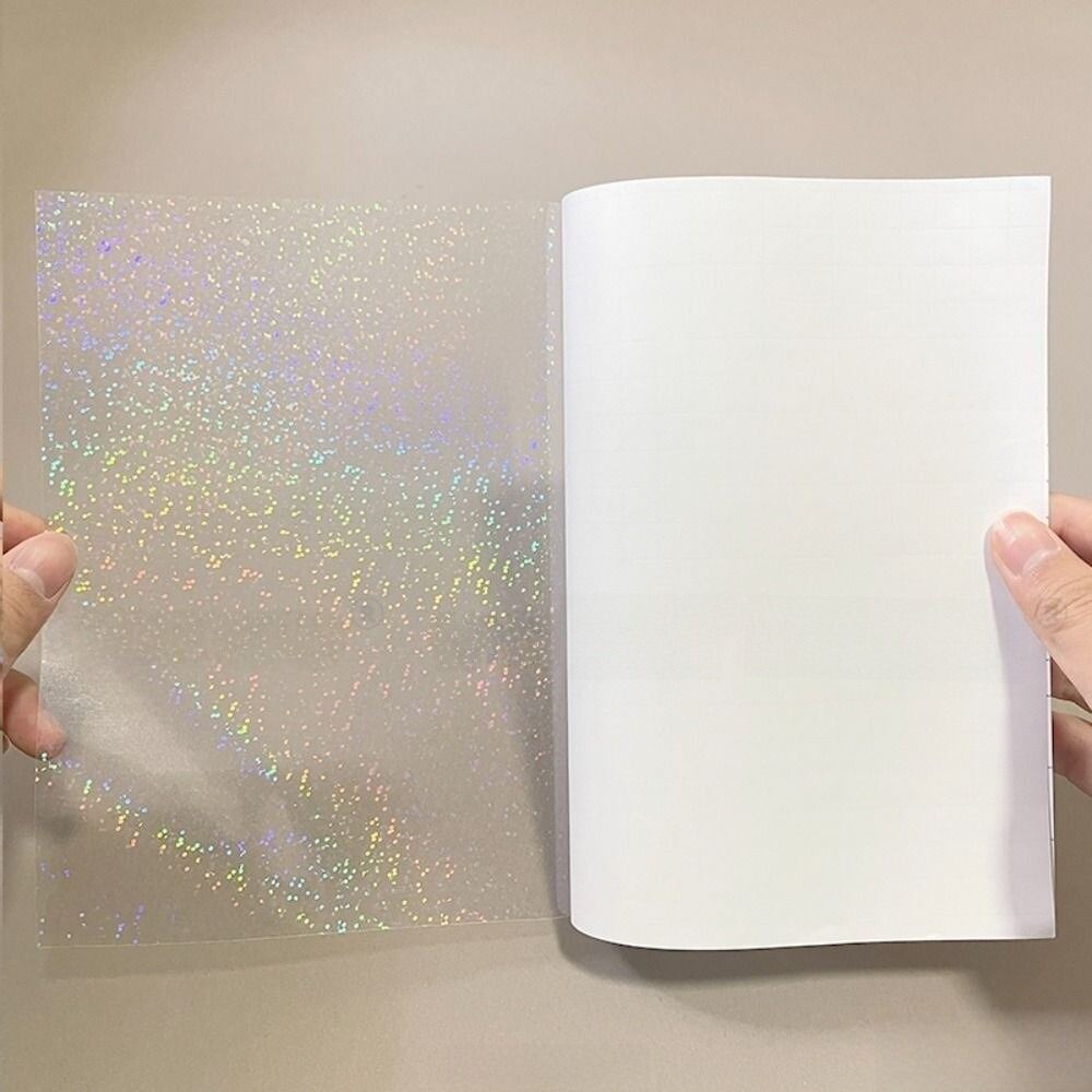 5Pcs Self Adhesive Holographic Sticker Paper A4 Clear Laminating Sheets Transparent Waterproof Cold Lamination Film Card Photo