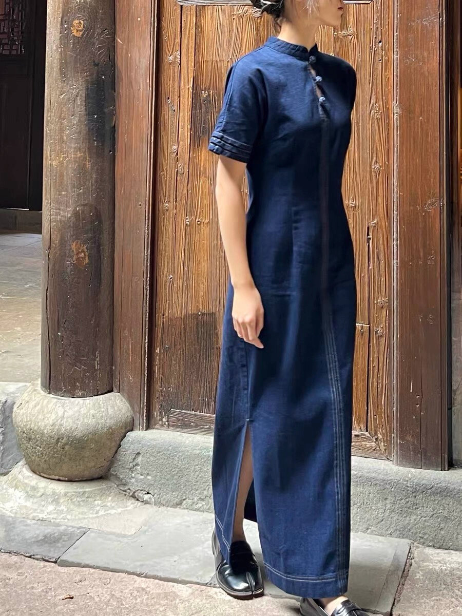 chinese style denim dress Chinese style dragon denim dresss0000002451 SCULTURE