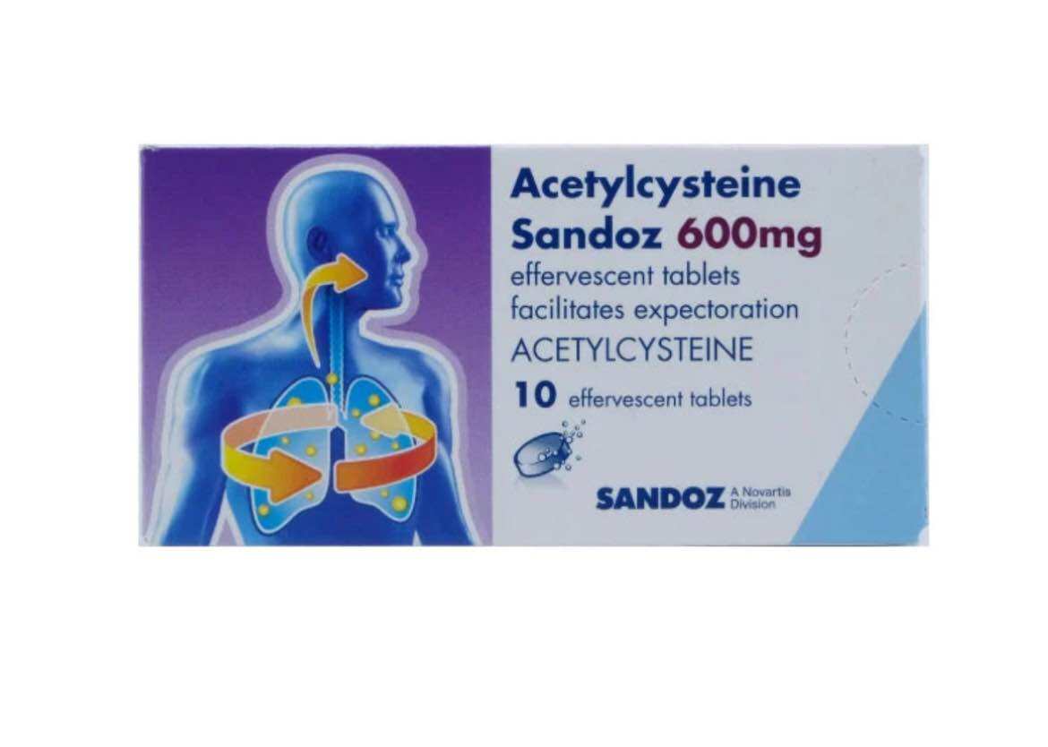 [Twin Pack] Sandoz Acetylcysteine 600mg 10sX 2 Effervescent Tablets For Cough and Phlegm. 
