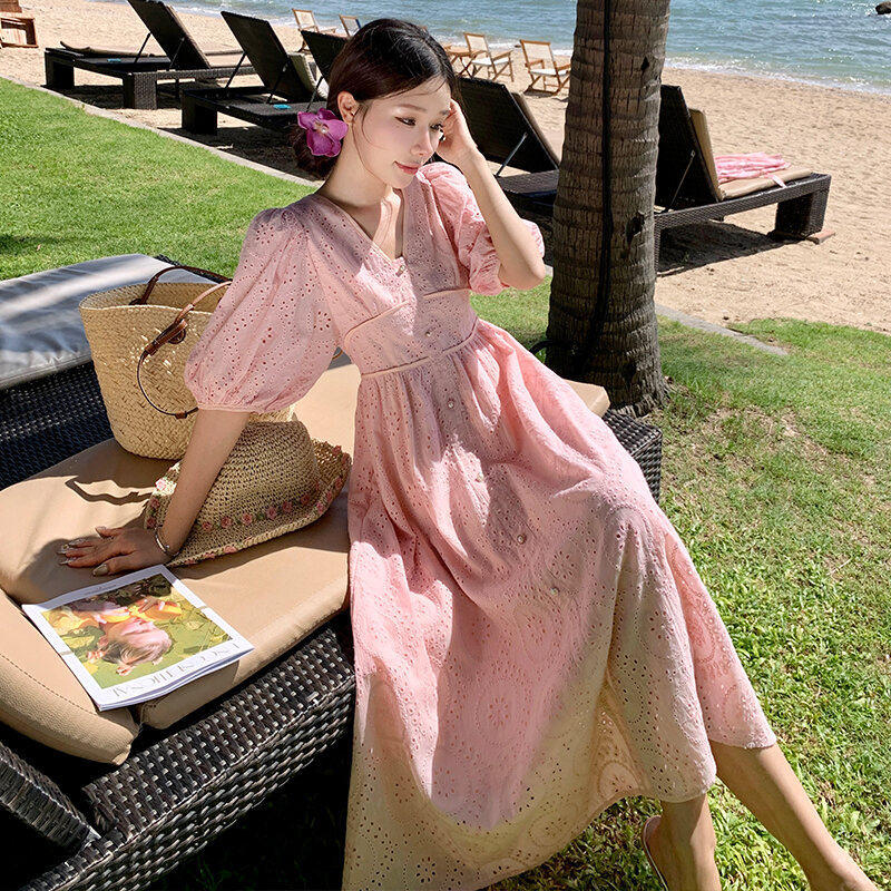chinese dress ladies Anne Kelly Embroidered Linen Dress – Yen's Studio main image 0