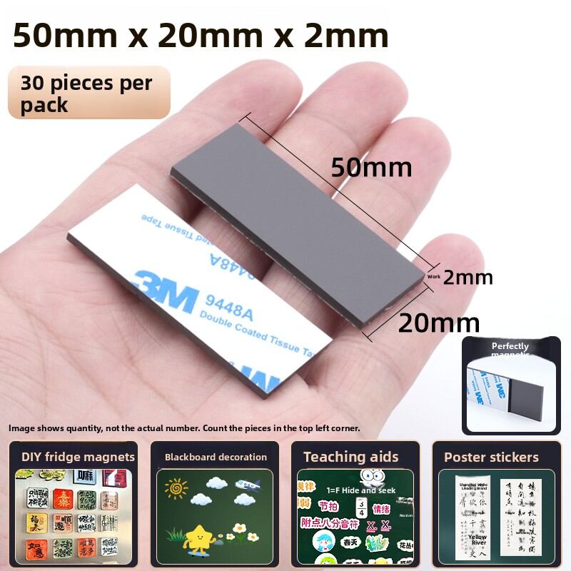 Powerful Magnetic Suction Soft Magnetic Force Blackboard Teaching Aids 3M Magnetic Attraction Strip Fridge Magnet round And Square with Adhesive Iron Magnet Patch