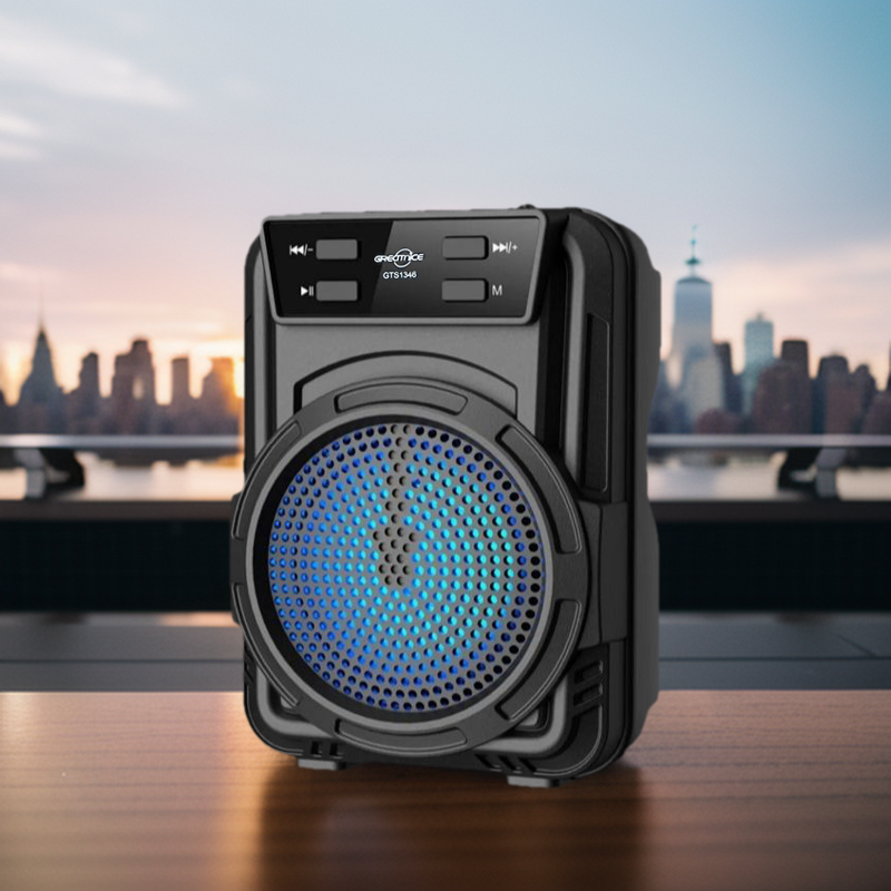 Bluetooth Rechargeable Speaker With FM Radio, TF Memory Card Reader and USB Pen Drive GTS-1346. 