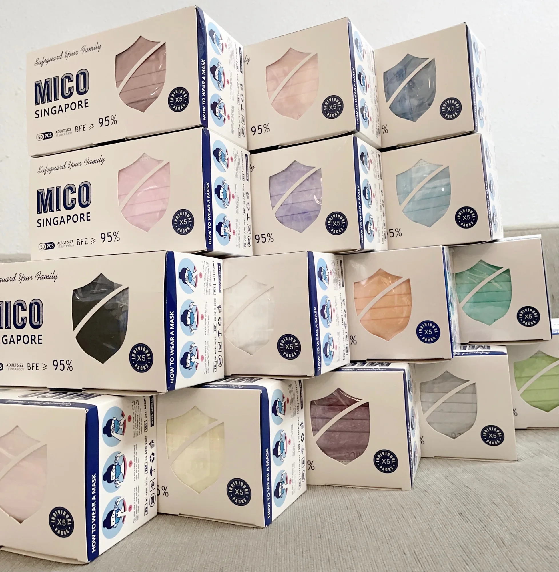 [SG BRAND] MICO Adult 3ply Disposable Mask BFE》95% Face Mask 50pcs/box [Ready Stock]