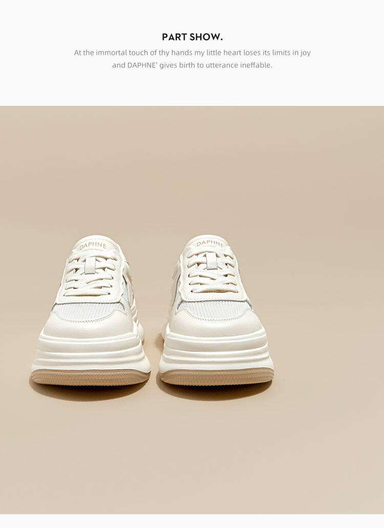 Daphne Trendy Thick Bottom Casual White Shoes Spring 2025 Women's Versatile Comfortable Heightening Fashionable Flat Shoes · v12