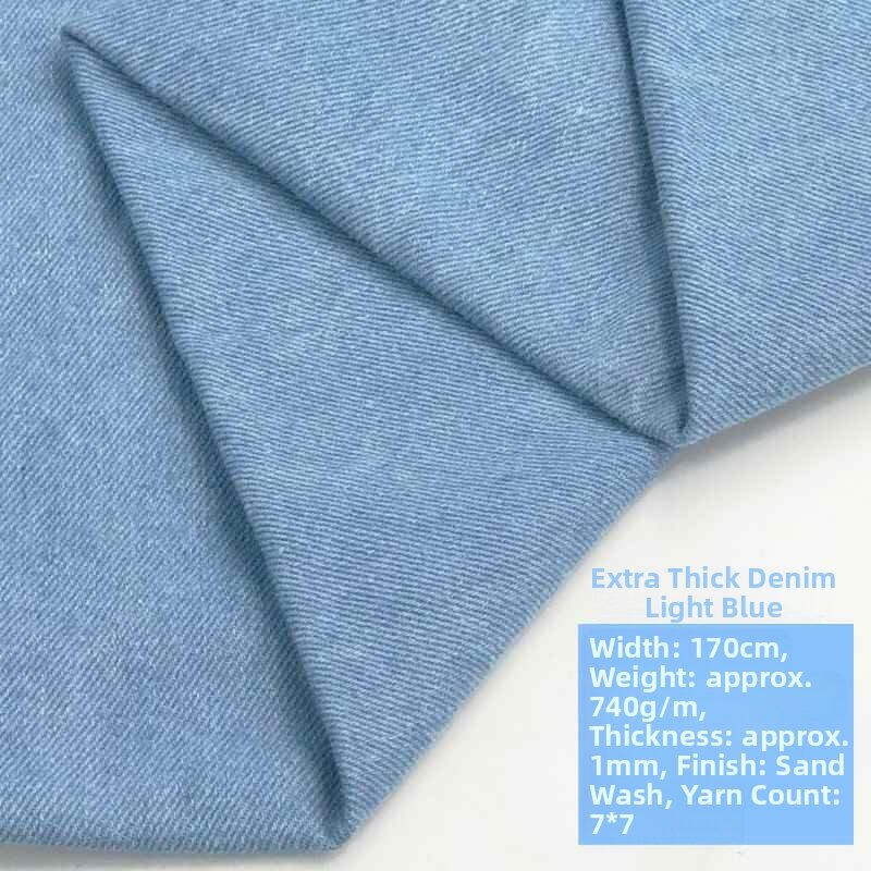 PAMPAS | Elastic Thicker Washed Denim Fabric