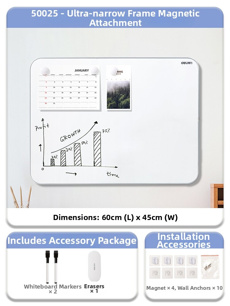 deli | Magnetic Home and Educational Training Whiteboard Erasable