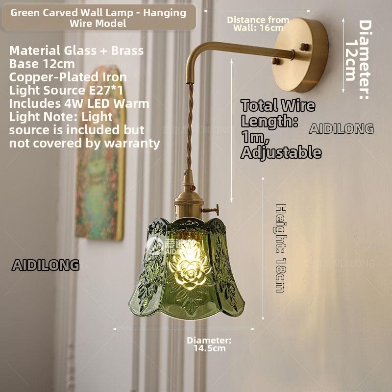 KELAJI | Retro Modern Brass and Glass Wall Light