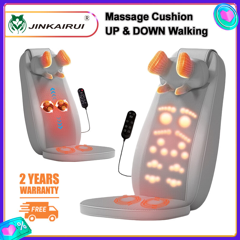 Jinkairui Đệm Massage Shiatsu Với Đệm Ghế Massage Nhiệt Cổ Vai Eo Nhào Điều Khiển Từ Xa Cơ Hình Thang Nhào Sâu Shiatsu Rung Cho Ghế Văn Phòng Tại Nhà Sử Dụng