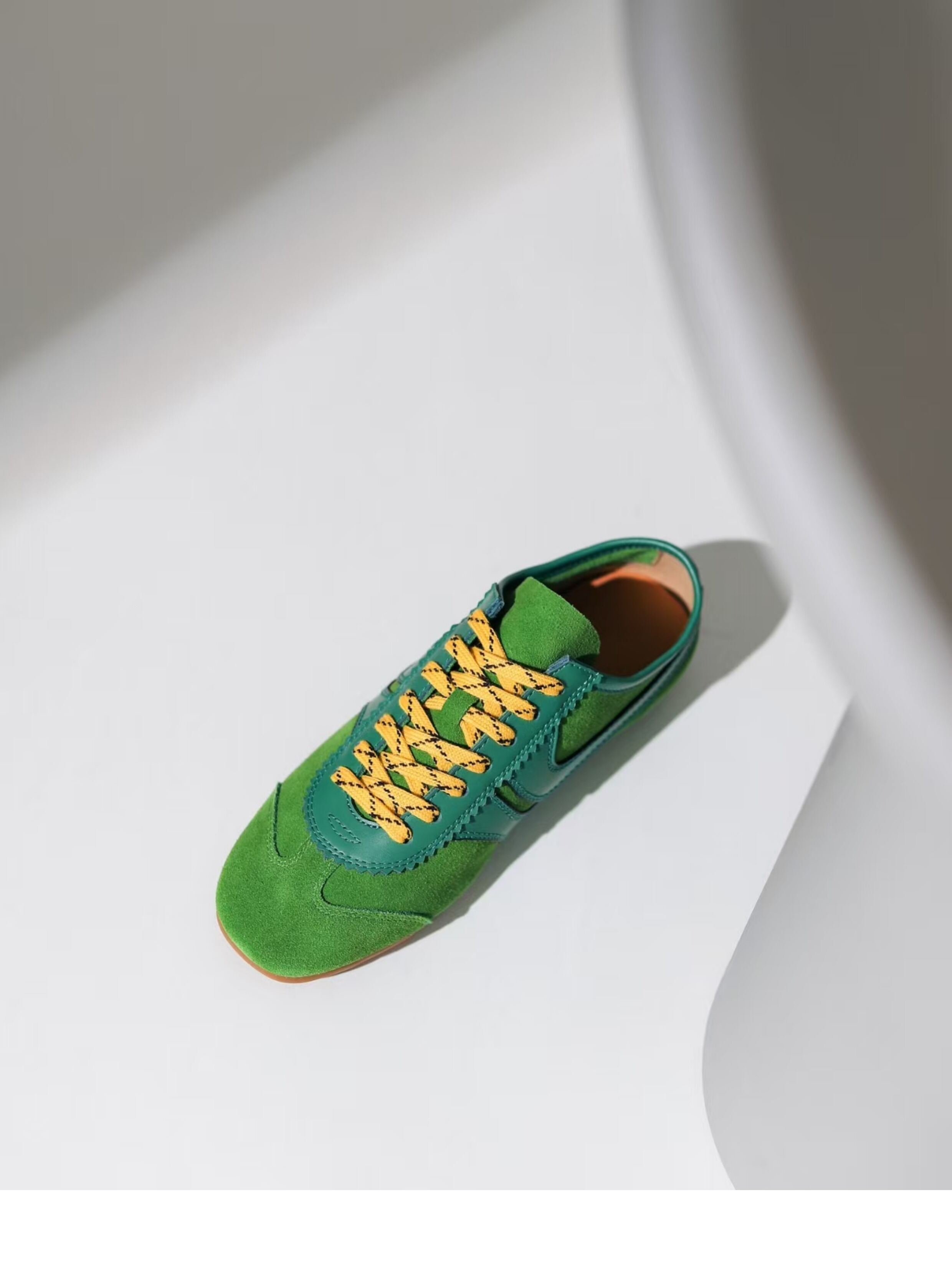 Olive Green Agam Shoes Deqin Casual Sneakers Women's Flat Bottom Sports Shoes Easy to Wear Comfortable Leather Interior · v12