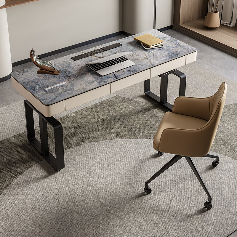 Electric Lifting Table Solid Wood Desktop Computer Desk Workbench