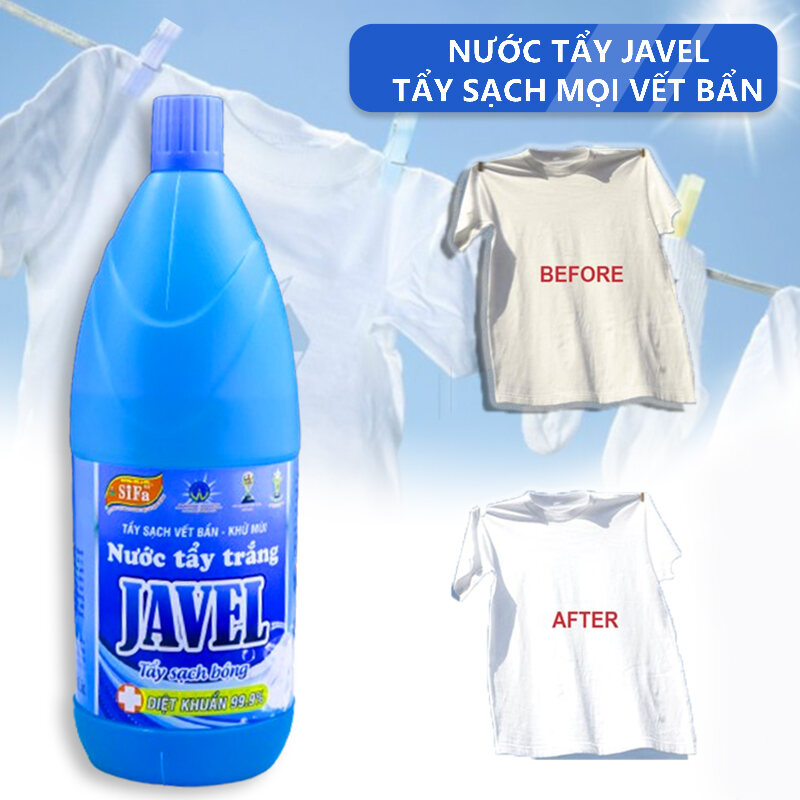 Nước tẩy trắng Javel thông minh Sifa999 (tẩy trắng quần áo, đồ chất liệu vải ) 500ml cao cấp, tẩy sạch 99%